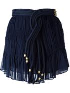 Jay Ahr Rope Detail Mini Skirt, Women's, Size: 34, Blue, Silk/nylon