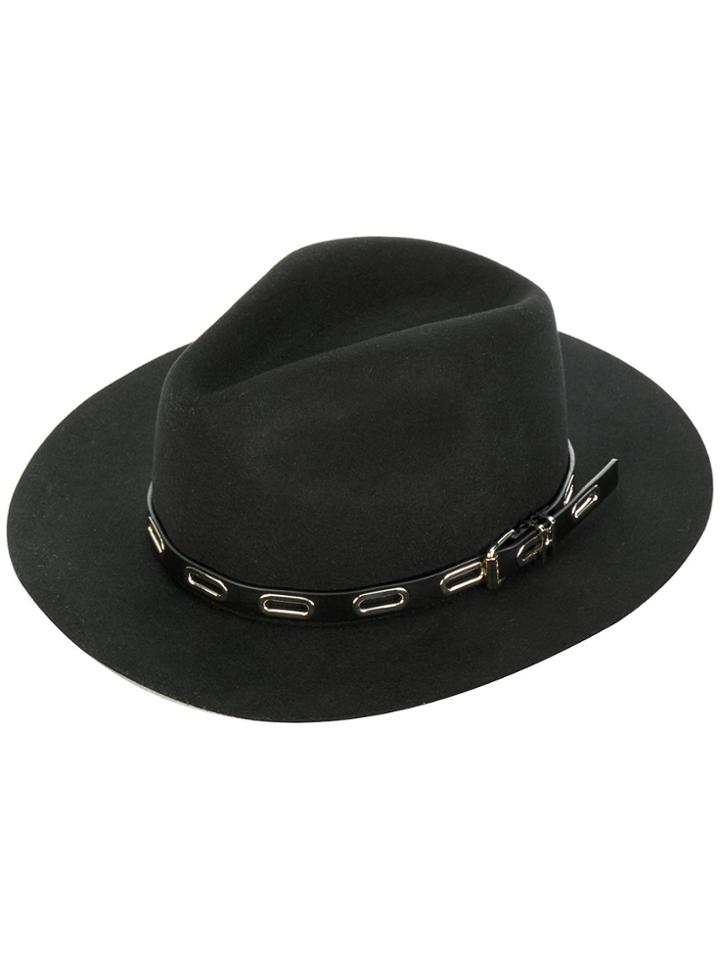 Ermanno Scervino Trim Detail Fedora Hat - Black