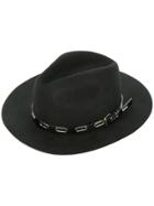 Ermanno Scervino Trim Detail Fedora Hat - Black