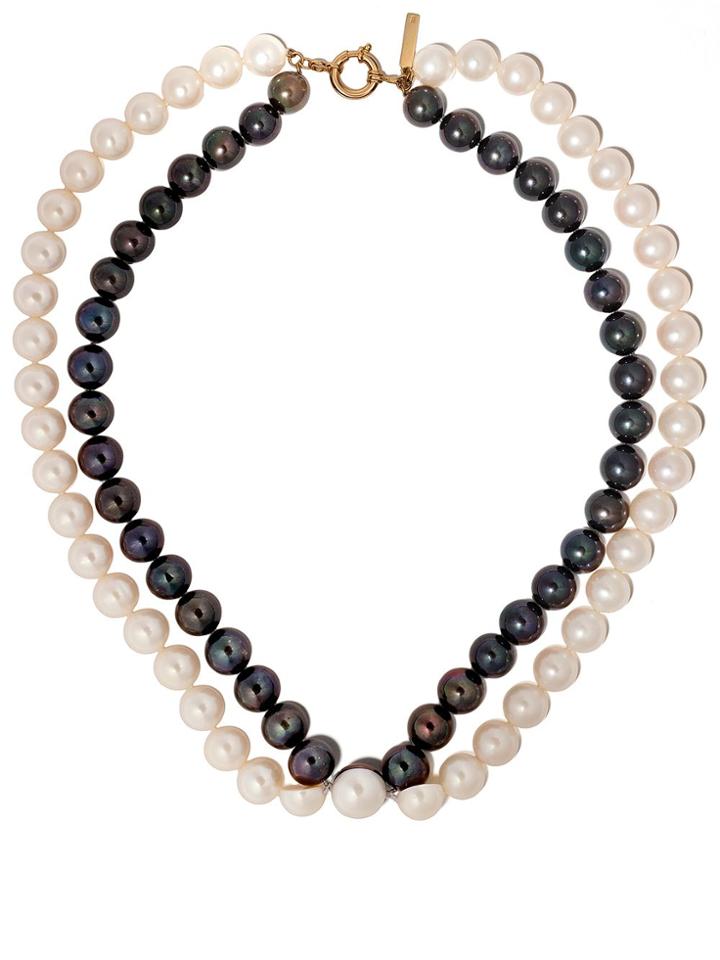 Tasaki 18kt Yellow Gold Sliced Freshwater Pearl Necklace
