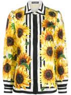 Dolce & Gabbana Sunflower Print Silk Shirt - Yellow