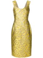 Prada Floral Baroque Fitted Dress - Yellow