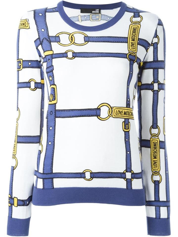 Love Moschino Belt Print Sweatshirt