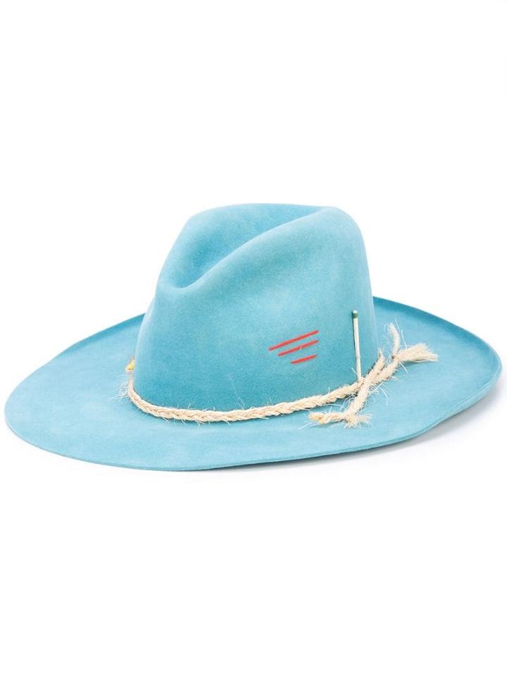 Nick Fouquet Distressed Rope Detail Hat - Green