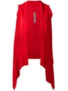 Rick Owens Sleeveless Cardigan, Women's, Size: Small, Red, Cotton