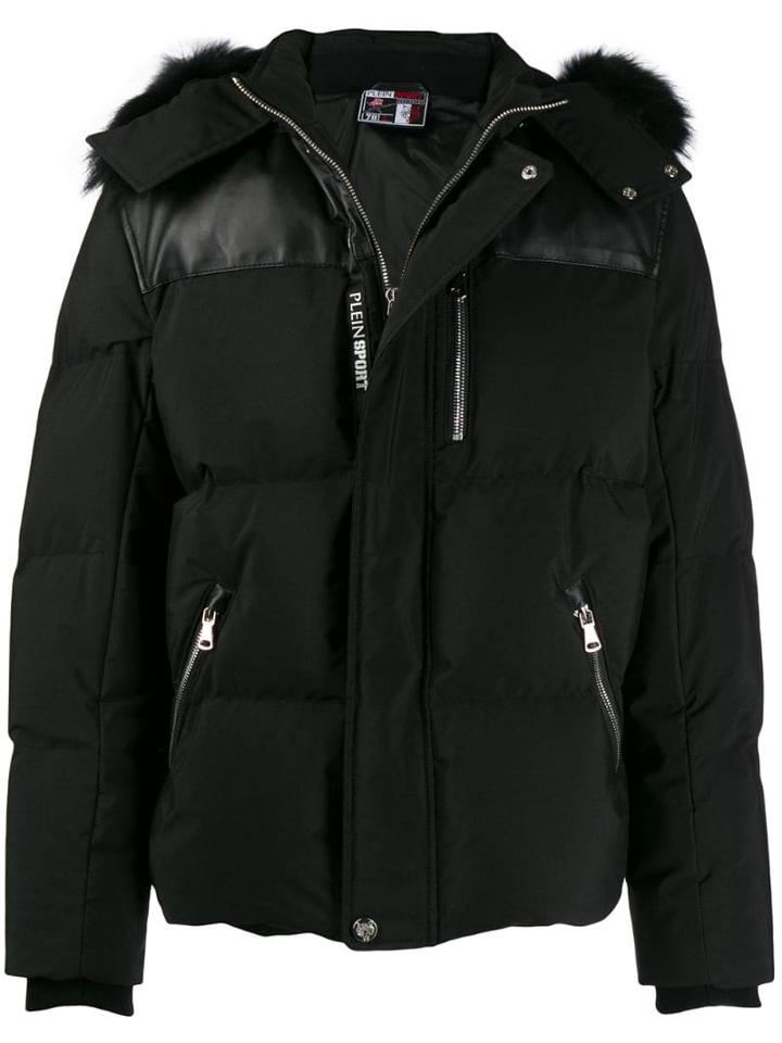 Plein Sport Hooded Zipped Jacket - Black