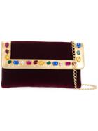 Casadei Crystal-embellished Clutch Bag - Red