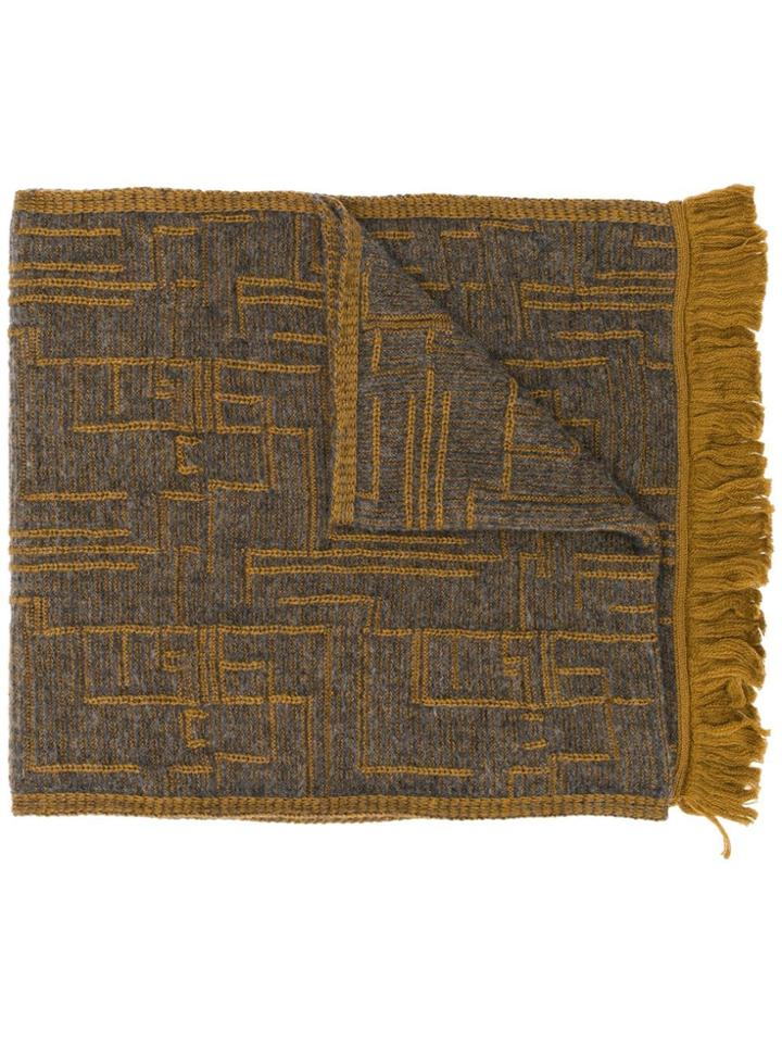 Falke Geometric Embroidered Scarf - Green