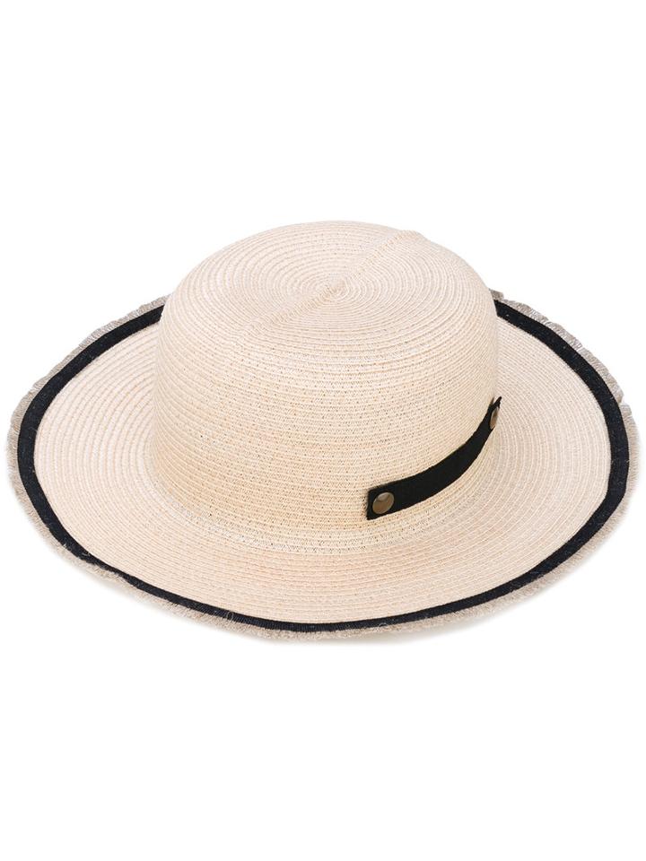 Filù Hats - Rollable Sun Hat - Women - Cotton/polyamide/viscose/paper Yarn - M, Nude/neutrals, Cotton/polyamide/viscose/paper Yarn