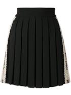 Palm Angels Side-stripe Pleated Mini Skirt - Black