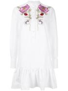 Alexander Mcqueen Floral Embroidered Dress, Women's, Size: 42, White, Cotton