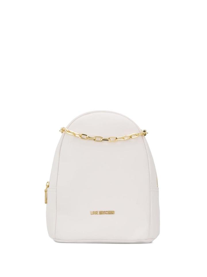 Love Moschino Small Backpack With Chain - White