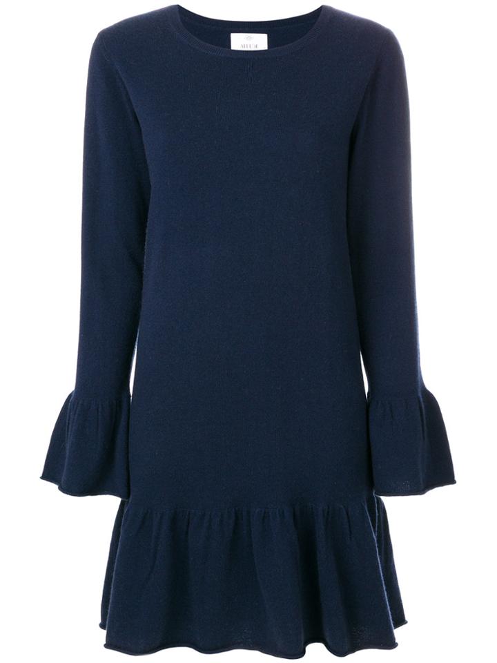 Allude Flared Hem Dress - Blue