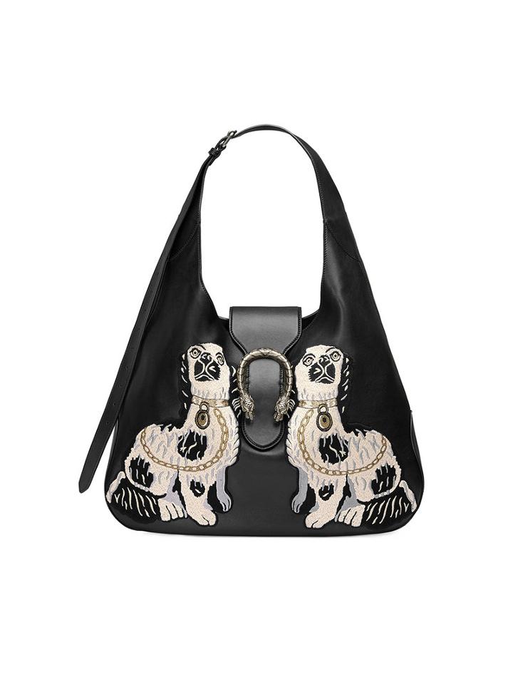 Gucci - Dionysus Embroidered Large Leather Hobo - Women - Leather/metal/microfibre - One Size, Black, Leather/metal/microfibre