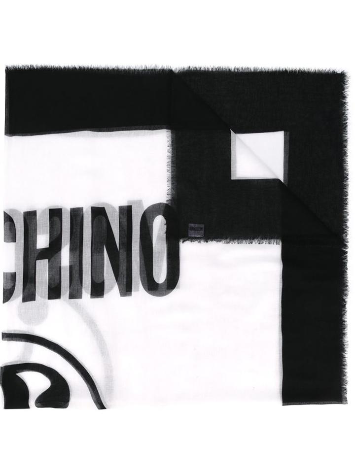 Moschino Moschino Milano Print Scarf, Women's, White, Cotton/viscose/linen/flax