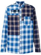 Lanvin Checked Shirt, Men's, Size: 42, Blue, Cotton/rayon/tencel