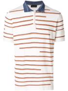 Roberto Collina Stripe Pattern Polo Shirt - White