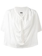 Mm6 Maison Margiela Drawstring Collar Blouse - White