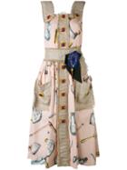 Dolce & Gabbana - Utensil Print Dress - Women - Cotton/hemp/linen/flax - 42, Pink/purple, Cotton/hemp/linen/flax