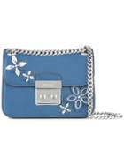 Michael Michael Kors Floral Embellished Shoulder Bag, Women's, Blue, Leather/metal