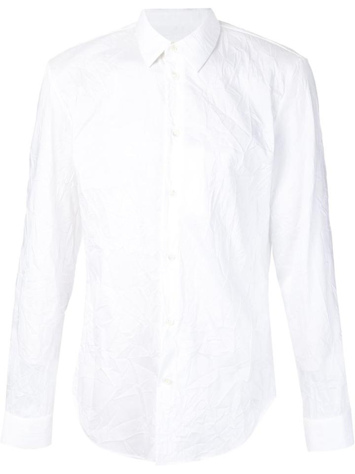 Maison Margiela Creased Effect Shirt, Men's, Size: 40, White, Cotton/polyester
