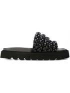 Bruno Bordese Braided Strap Sandals, Women's, Size: 39, Black, Calf Leather/rubber/leather