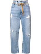 Levi's: Made & Crafted Distressed Cropped Jeans - Blue