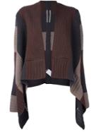 Rick Owens Asymmetric Cardigan, Women's, Size: Small, Brown, Wool