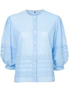 Jupe By Jackie Cropped Sleeves Shirt - Blue