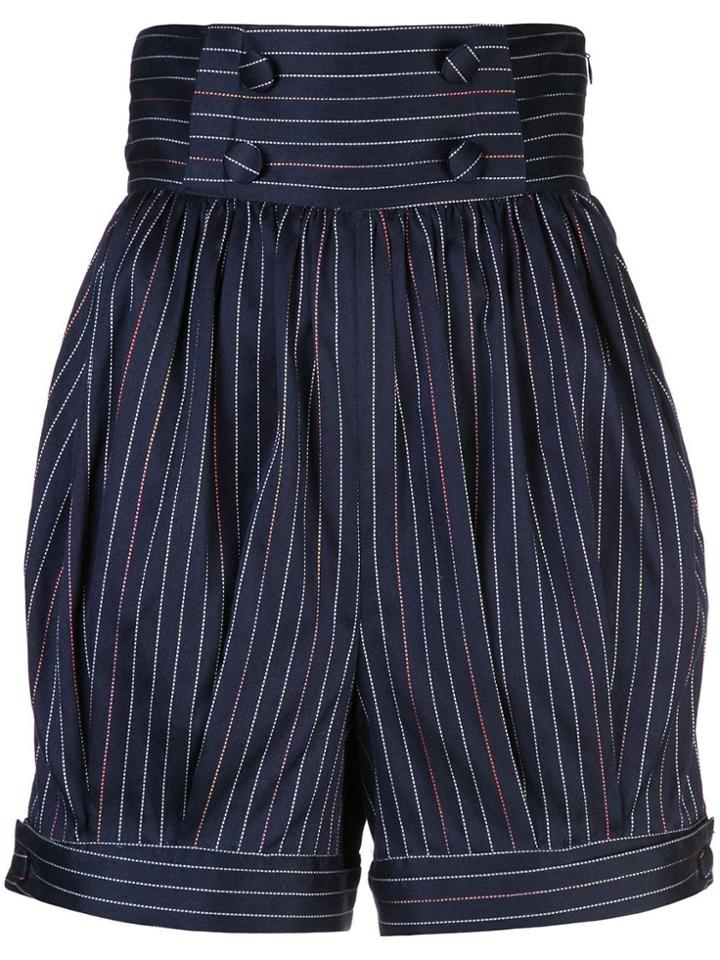 Rosie Assoulin Striped Shorts - Blue