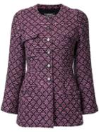 Chanel Vintage Collarless Tweed Jacket, Women's, Size: 38, Pink/purple