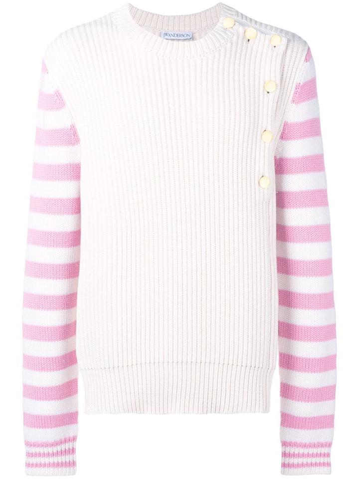 Jw Anderson Stripe Sleeve Rib Jumper - White