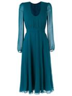 Tufi Duek Silk Midi Dress, Women's, Size: 44, Green, Silk