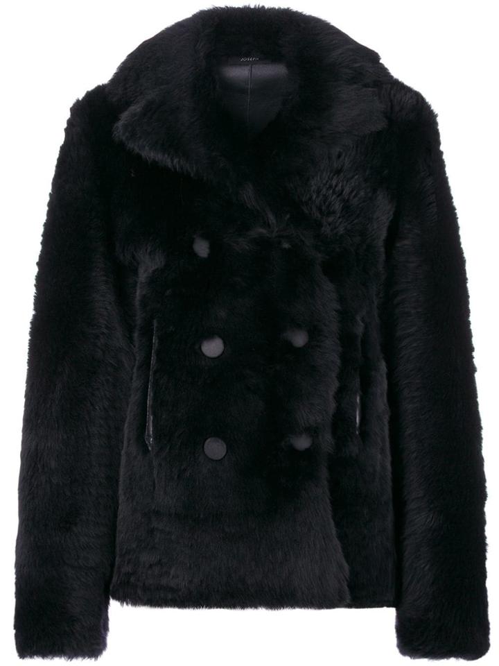 Joseph Double Breasted Fur Jacket - Blue