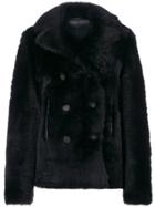 Joseph Double Breasted Fur Jacket - Blue