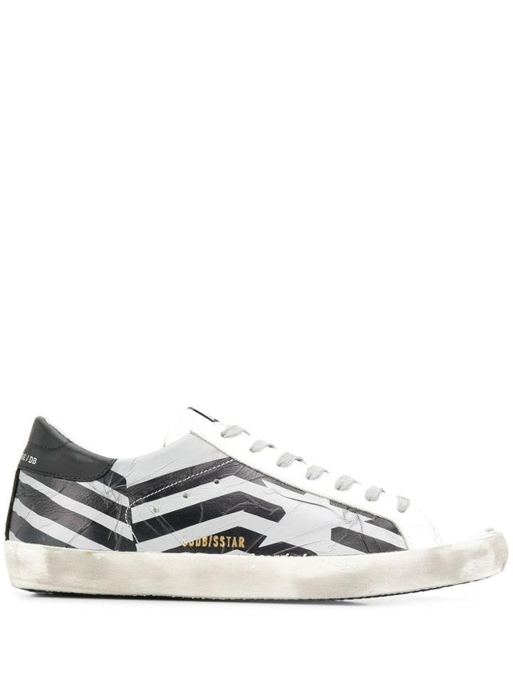 Golden Goose Striped Low Top Sneakers - Grey