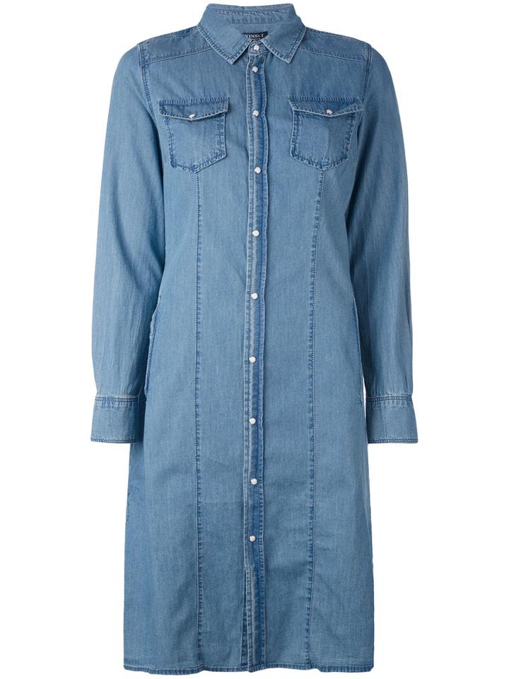 Twin-set - Chambray Shirt Dress - Women - Cotton - 44, Blue, Cotton