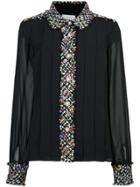 Edward Achour Paris Tweed Trim Shirt - Black