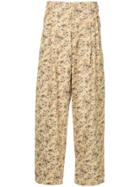 Comme Des Garçons Vintage Floral Wide-legged Trousers - Yellow