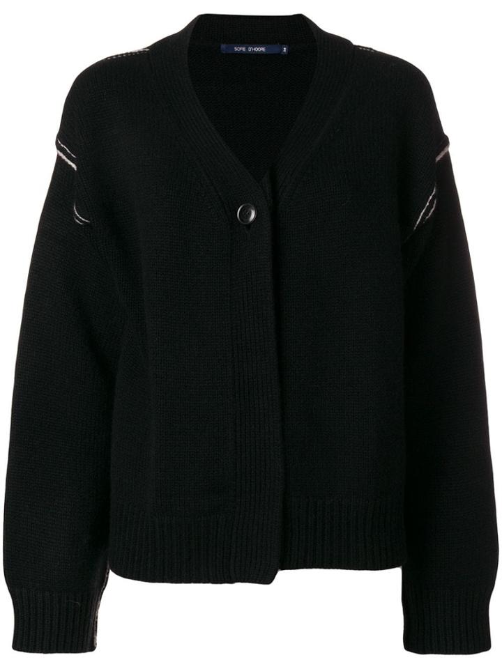 Sofie D'hoore Contrast Trim Knitted Cardigan - Black