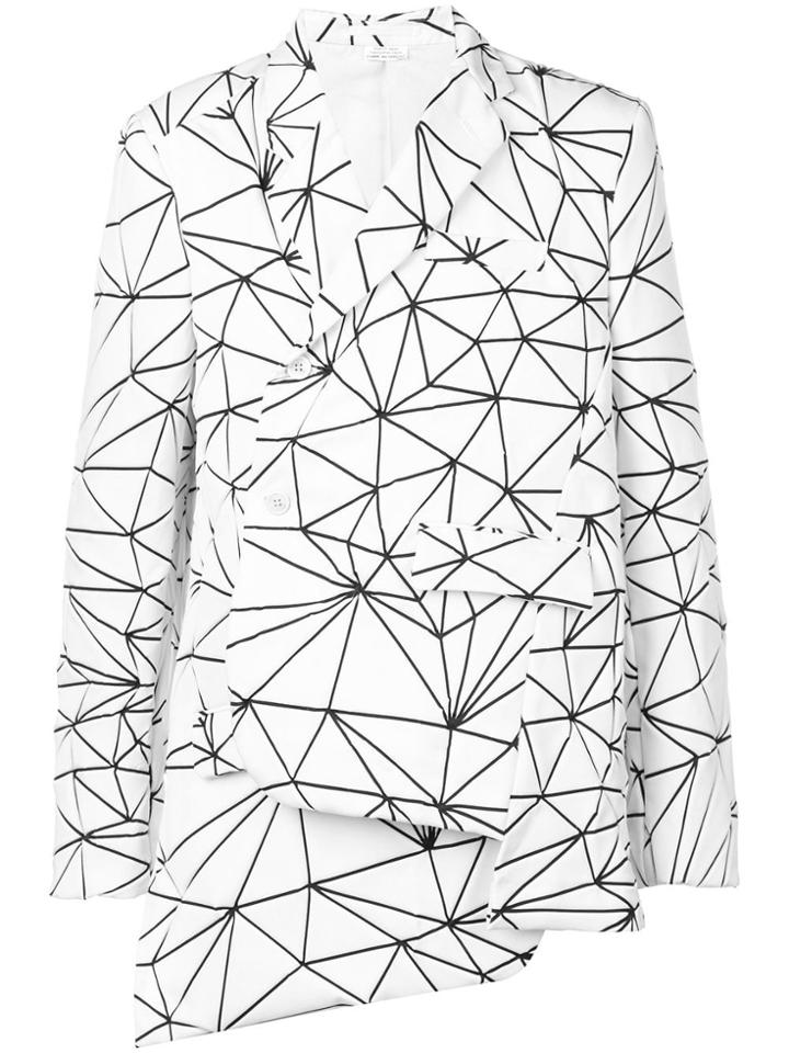 Comme Des Garçons Homme Plus Geometric Asymmetric Blazer - White