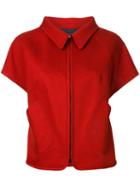 Jil Sander Navy Shortsleeved Jacket, Women's, Size: 44, Red, Cotton