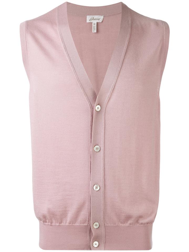 Brioni - Buttoned Vest - Men - Silk/cashmere - 48, Pink/purple, Silk/cashmere