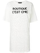 Boutique Moschino Studded T-shirt Dress - White