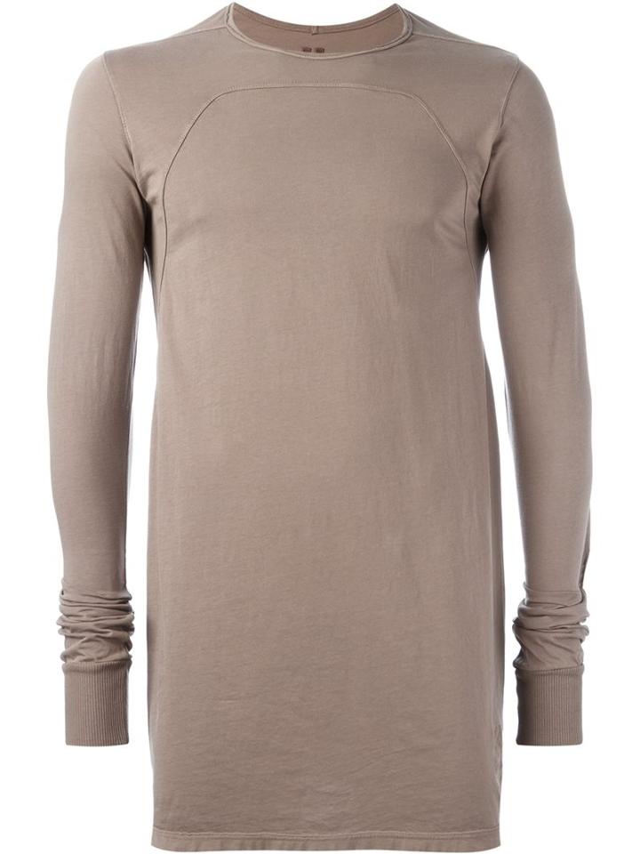 Rick Owens Drkshdw Long Length T-shirt, Men's, Size: Medium, Brown, Cotton