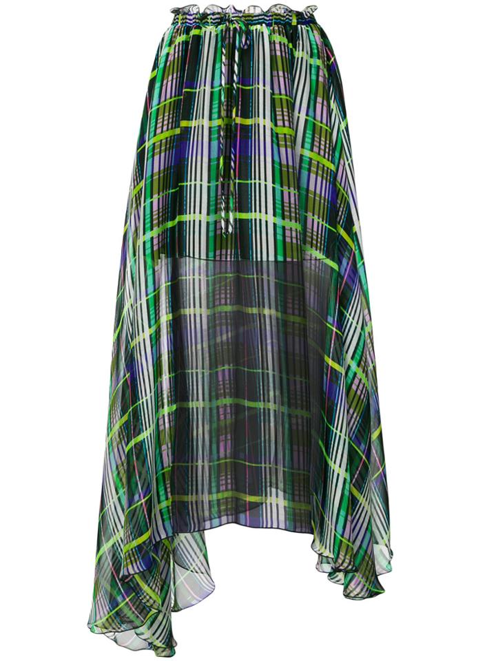 Msgm Checked Midi Skirt - Multicolour