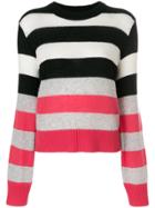Rag & Bone Striped Knitted Top - Black