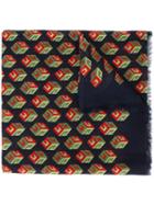 Gucci - Wallpaper Gg Print Cube Scarf - Men - Cotton/modal/cashmere - One Size, Blue, Cotton/modal/cashmere