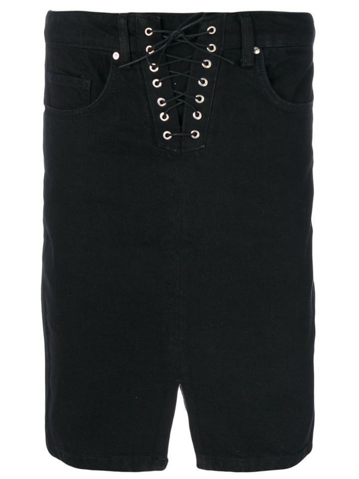 Zoe Karssen Lace-up Midi Skirt - Black