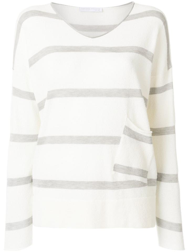 Fabiana Filippi Front Pocket Striped Jumper - White